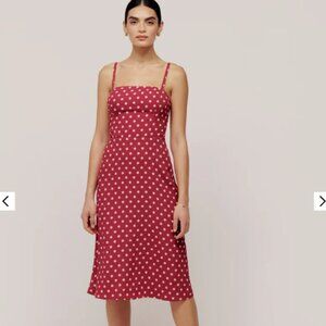 NWT Reformation Afternoon Dress in Campari (Red Polka Dot) Brand New Size 0